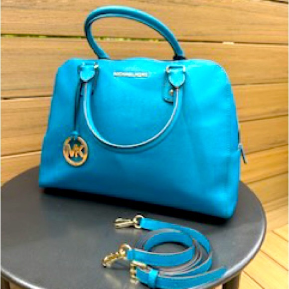 Michael Kors TURQUOISE leather satchel - Picture 1 of 9